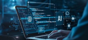 Artificial Intelligence using command prompt for generates something Futuristic technology